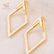 18K Gold Plated Geometric Ear Jacket Earrings – Convertible Stud Earrings