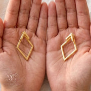 18K Gold Plated Geometric Ear Jacket Earrings – Convertible Stud Earrings