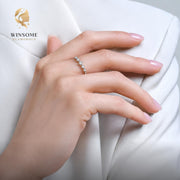 14K Gold Plated CZ Stackable Ring – Dainty 925 Silver Promise Band