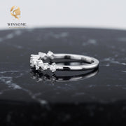 14K Gold Plated CZ Stackable Ring – Dainty 925 Silver Promise Band