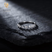14K Gold Plated CZ Stackable Ring – Dainty 925 Silver Promise Band