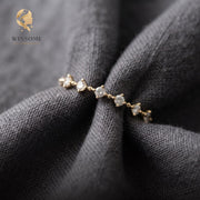 14K Gold Plated CZ Stackable Ring – Dainty 925 Silver Promise Band