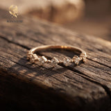 14K Gold Plated CZ Stackable Ring – Dainty 925 Silver Promise Band
