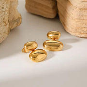Double Dome Earrings • Chunky Statement Studs • Modern Minimalist • Waterproof • Gift For Her