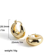 Teardrop Hoop Earrings - Chunky Gold Statement Hoops, Bold Minimalist Everyday Jewelry, Perfect Modern Gift for Her
