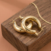Teardrop Hoop Earrings - Chunky Gold Statement Hoops, Bold Minimalist Everyday Jewelry, Perfect Modern Gift for Her