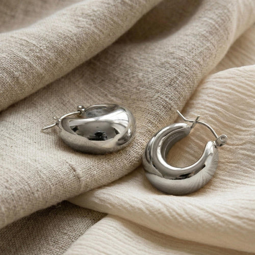 Teardrop Hoop Earrings - Chunky Gold Statement Hoops, Bold Minimalist Everyday Jewelry, Perfect Modern Gift for Her