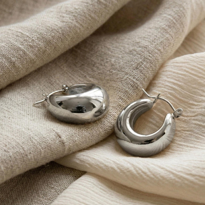 Teardrop Hoop Earrings - Chunky Gold Statement Hoops, Bold Minimalist Everyday Jewelry, Perfect Modern Gift for Her