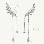Ear climber, Dainty CZ Diamond Tassel, Sterling Silver Drop, Wedding & Bridesmaid Gift