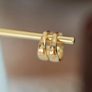 Rich Gold Starburst Huggie Earrings | Minimalist Celestial Diamond Hoops