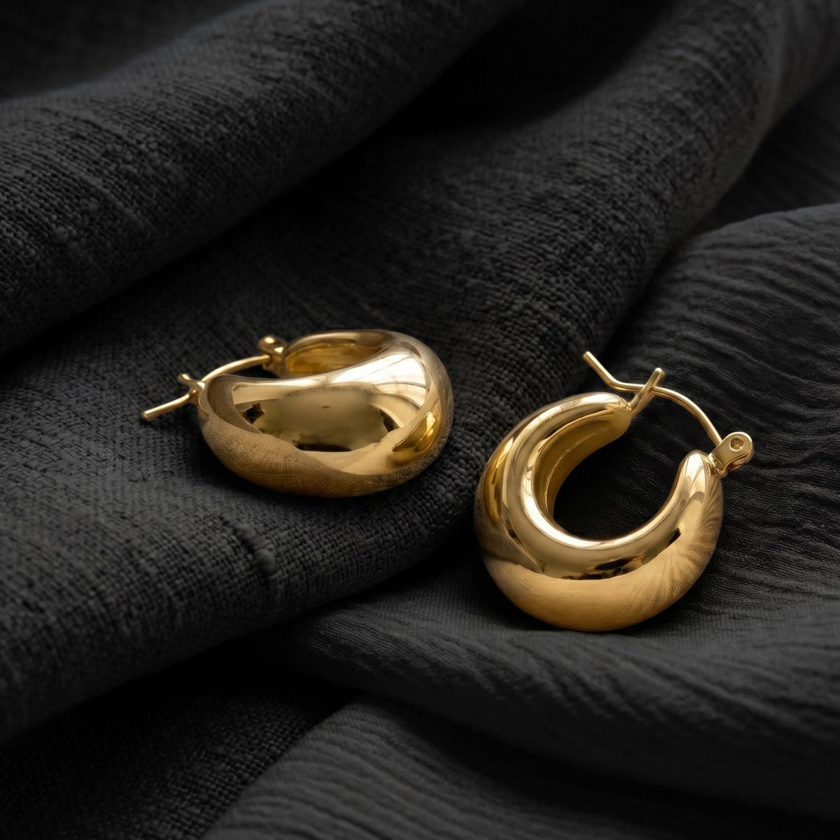 Teardrop Hoop Earrings - Chunky Gold Statement Hoops, Bold Minimalist Everyday Jewelry, Perfect Modern Gift for Her