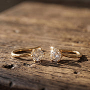 Tiny Hoop Earring with Cubic Zirconia • Gold & Silver • Huggie Open Stud • Minimalist Dainty Everyday Jewelry | C hoop earrin