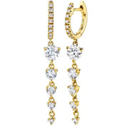 Dainty Diamond Dangle Earrings, Cubic Zirconia Drop Earrings, Silver & Gold, Wedding Gift, Bridesmaid Gift for Her