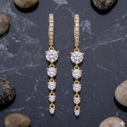 Dainty Diamond Dangle Earrings, Cubic Zirconia Drop Earrings, Silver & Gold, Wedding Gift, Bridesmaid Gift for Her