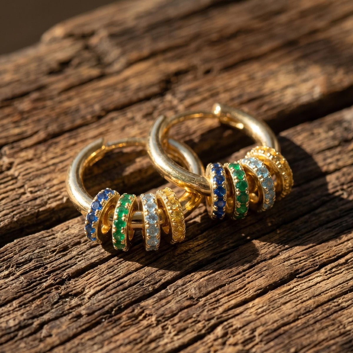 Custom Multiple Hoop Earrings Gold Plated Minimalist Circle Hoops Personalized Family Birthstone Jewelry, Mother’s Day Jewelr