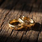 Rich Gold Starburst Huggie Earrings | Minimalist Celestial Diamond Hoops