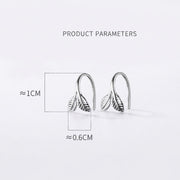 Gold Leaf Ear Climbers, Minimalist Open Hoop Earrings, Dainty Botanical Drop Earrings, Tiny Leaf Huggie Hoops, Everyday Ear W