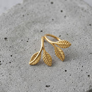 Gold Leaf Ear Climbers, Minimalist Open Hoop Earrings, Dainty Botanical Drop Earrings, Tiny Leaf Huggie Hoops, Everyday Ear W
