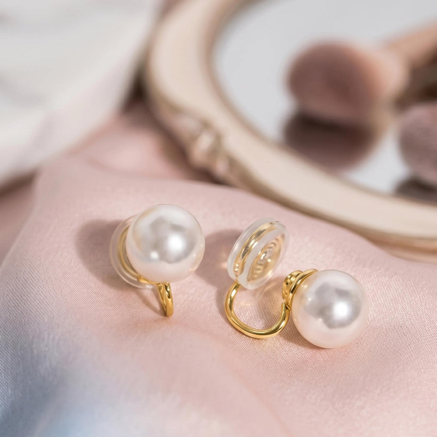 Minimalist Gold Pearl Jewelry, Freshwater Pearl Clip on Earrings, Non Pierced Bridal Earrings, Aesthetic Pearl Drops, Classic