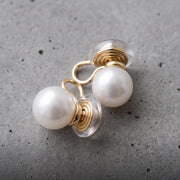 Minimalist Gold Pearl Jewelry, Freshwater Pearl Clip on Earrings, Non Pierced Bridal Earrings, Aesthetic Pearl Drops, Classic