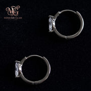 14K Gold Marquise Huggie Hoop Earrings • 925 Sterling Silver Dainty Zircon Hoops • Minimalist Cartilage Helix Piercing Jewelr
