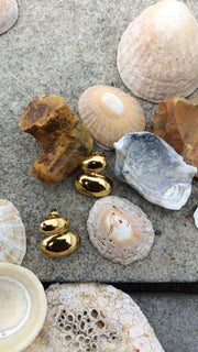 Double Dome Earrings • Chunky Statement Studs • Modern Minimalist • Waterproof • Gift For Her