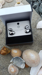 Double Dome Earrings • Chunky Statement Studs • Modern Minimalist • Waterproof • Gift For Her