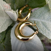 Teardrop Hoop Earrings - Chunky Gold Statement Hoops, Bold Minimalist Everyday Jewelry, Perfect Modern Gift for Her