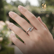ALWAYS WITH YOU" Hug Ring, 925 Sterling Silver Hugging Hands Ring, Meaningful Heartfelt Gift for Her, Wife, Daughter, Mom, Lo