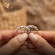 Luxury Moissanite Eternity Ring, 925 Sterling Silver Wedding Band, 2-5mm Stackable Engagement Jewelry, D Color VVS1 Sparkle, 