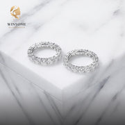 Luxury Moissanite Eternity Ring, 925 Sterling Silver Wedding Band, 2-5mm Stackable Engagement Jewelry, D Color VVS1 Sparkle, 