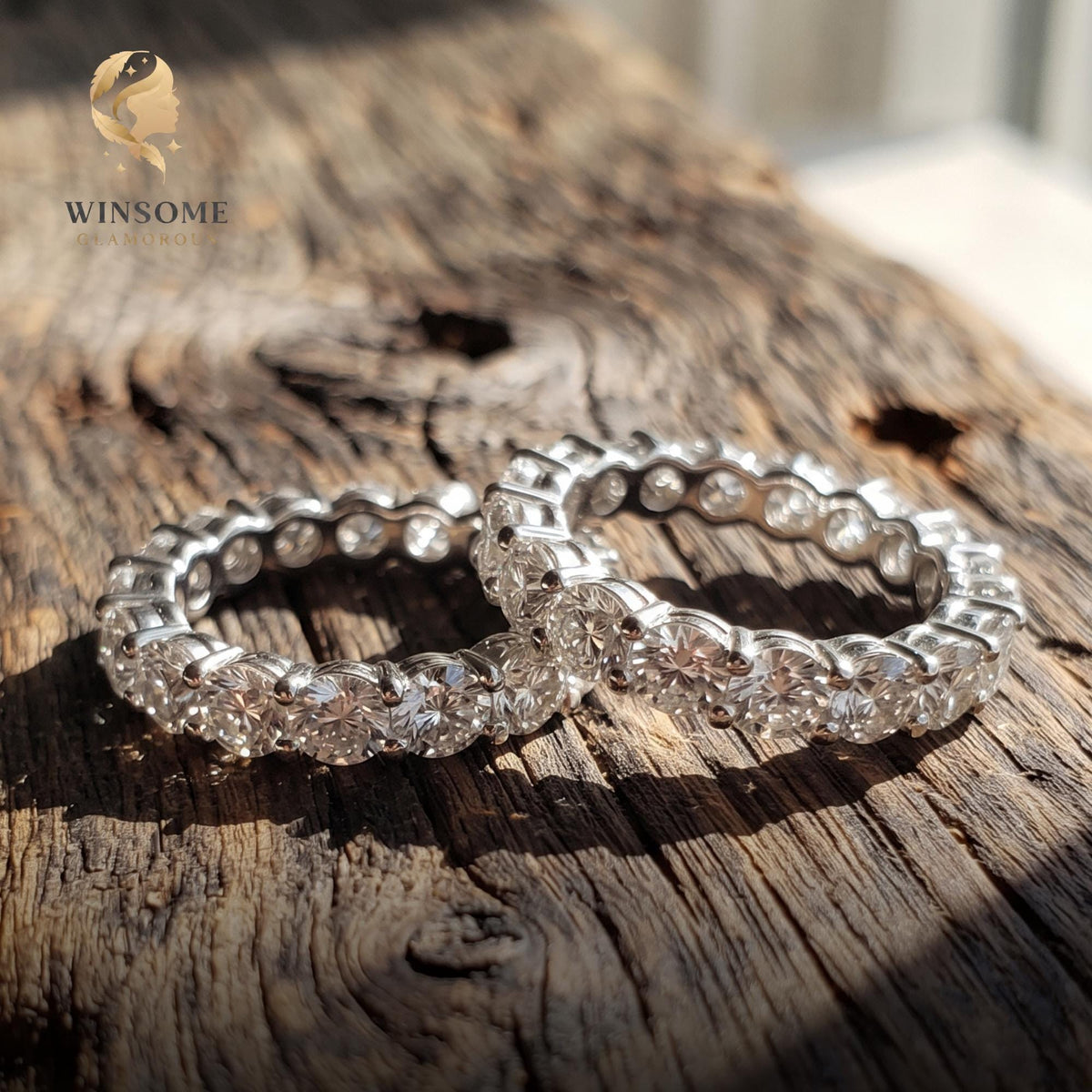 Luxury Moissanite Eternity Ring, 925 Sterling Silver Wedding Band, 2-5mm Stackable Engagement Jewelry, D Color VVS1 Sparkle, 