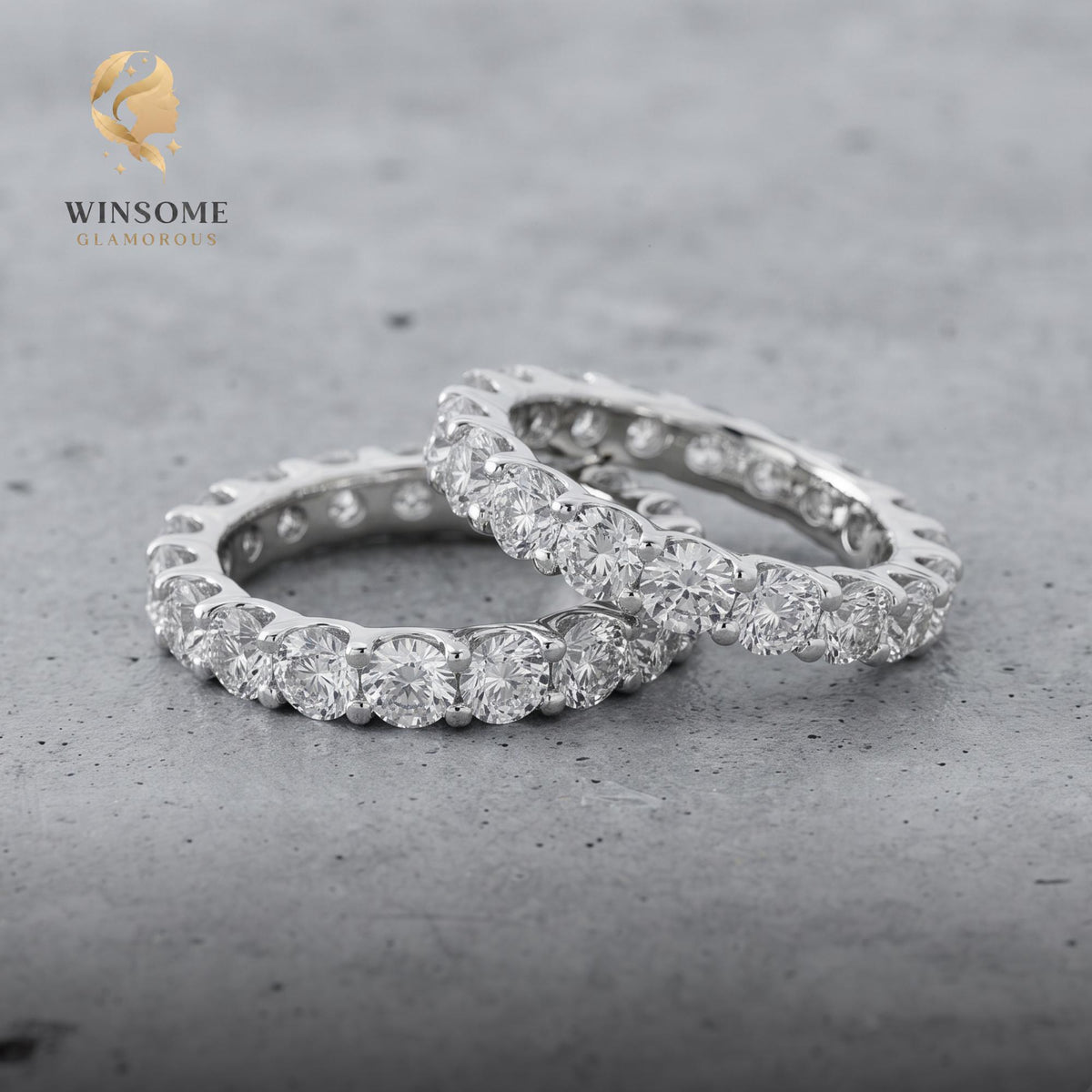 Luxury Moissanite Eternity Ring, 925 Sterling Silver Wedding Band, 2-5mm Stackable Engagement Jewelry, D Color VVS1 Sparkle, 