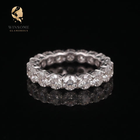 Moissanite Eternity Ring – 925 Sterling Silver Wedding Band, 2–5mm
