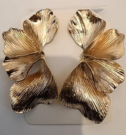 Gold Leaf Statement Earrings | Lightweight Ginkgo Dangle | Textured Botanical Jewelry Gift