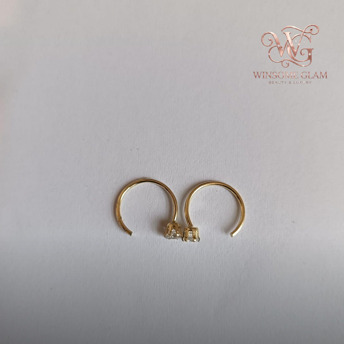 Tiny Hoop Earring with Cubic Zirconia • Gold & Silver • Huggie Open Stud • Minimalist Dainty Everyday Jewelry | C hoop earrin