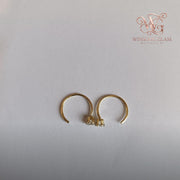 Tiny Hoop Earring with Cubic Zirconia • Gold & Silver • Huggie Open Stud • Minimalist Dainty Everyday Jewelry | C hoop earrin