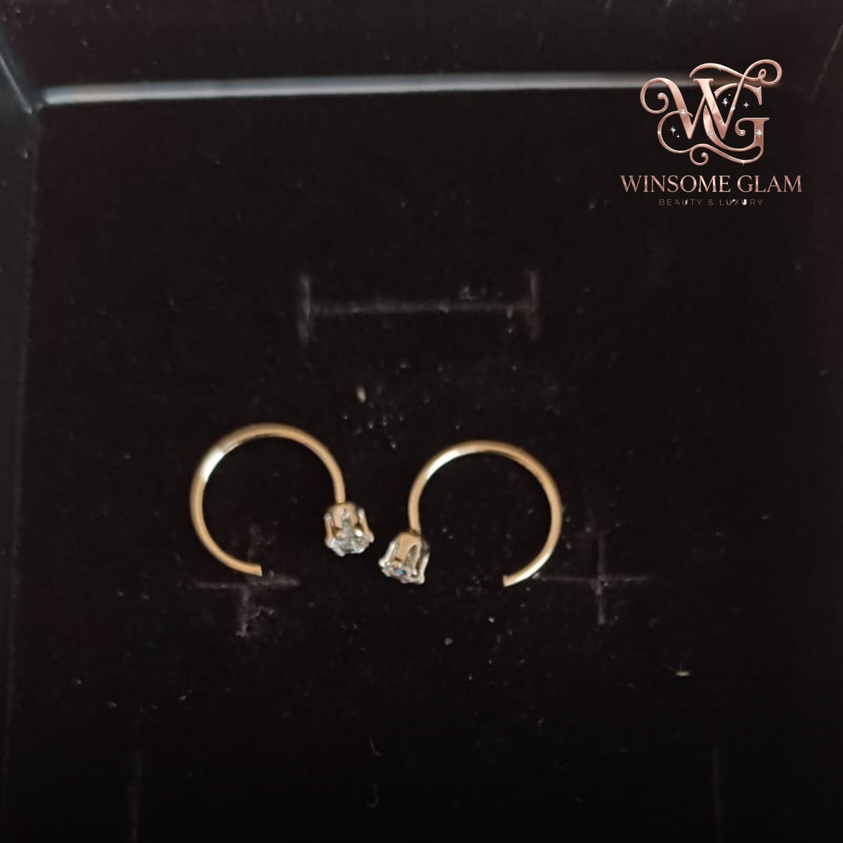 Tiny Hoop Earring with Cubic Zirconia • Gold & Silver • Huggie Open Stud • Minimalist Dainty Everyday Jewelry | C hoop earrin
