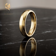 Premium 14k Gold Plated Smooth Dome Ring – Tarnish-Free Comfort-Fit Stacking Band, Minimalist Everyday Luxury Jewelry for Cou