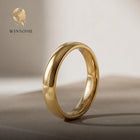 Premium 14k Gold Plated Smooth Dome Ring – Tarnish-Free Comfort-Fit Stacking Band, Minimalist Everyday Luxury Jewelry for Cou