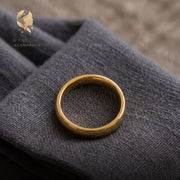 Premium 14k Gold Plated Smooth Dome Ring – Tarnish-Free Comfort-Fit Stacking Band, Minimalist Everyday Luxury Jewelry for Cou