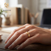 Personalized Engraved Couple Ring, Custom Name, Date Wedding Band, Stainless Steel Promise Ring, Gold Silver Black Ring, Gift