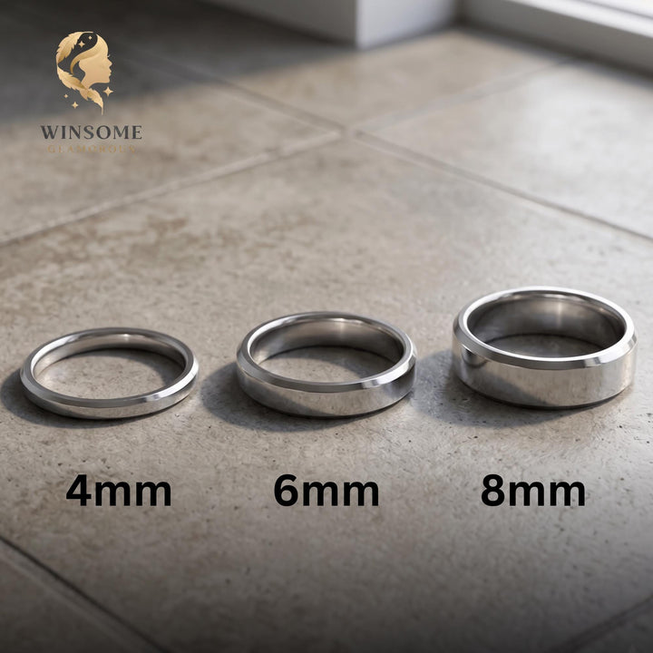 Personalized Engraved Couple Ring, Custom Name, Date Wedding Band, Stainless Steel Promise Ring, Gold Silver Black Ring, Gift