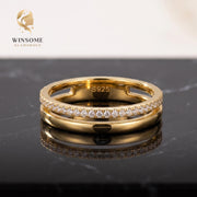 Sterling Silver Full Eternity Ring | Moissanite & CZ Cubic Zirconia Band | Wedding Band | Stackable Promise Ring, Diamond Rin