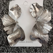 Gold Leaf Statement Earrings | Lightweight Ginkgo Dangle | Textured Botanical Jewelry Gift