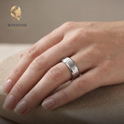 Personalized Engraved Couple Ring, Custom Name, Date Wedding Band, Stainless Steel Promise Ring, Gold Silver Black Ring, Gift