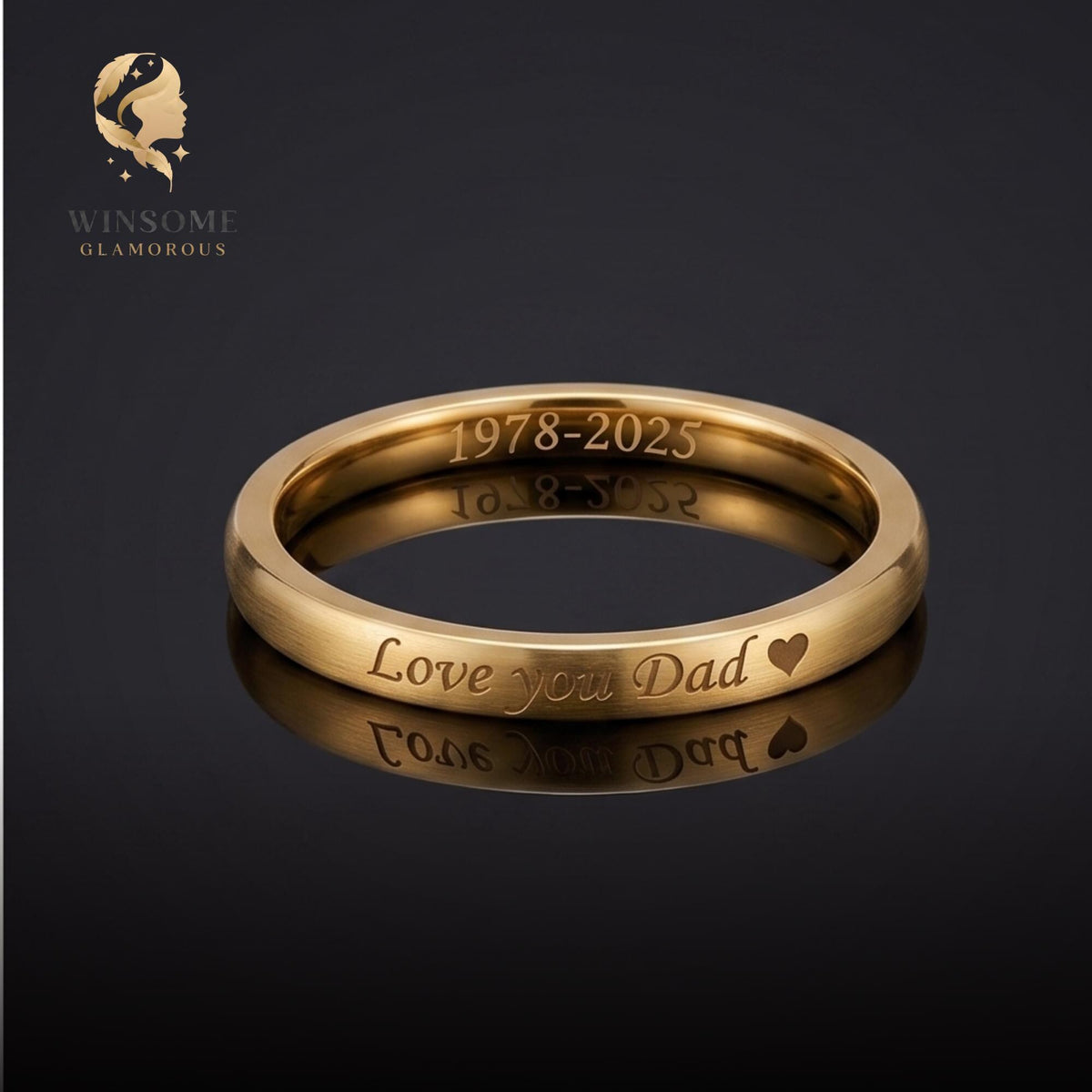 Personalized Engraved Couple Ring, Custom Name, Date Wedding Band, Stainless Steel Promise Ring, Gold Silver Black Ring, Gift