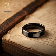 Personalized Engraved Couple Ring, Custom Name, Date Wedding Band, Stainless Steel Promise Ring, Gold Silver Black Ring, Gift