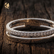 Sterling Silver Full Eternity Ring | Moissanite & CZ Cubic Zirconia Band | Wedding Band | Stackable Promise Ring, Diamond Rin