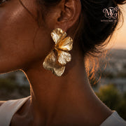 Gold Leaf Statement Earrings | Lightweight Ginkgo Dangle | Textured Botanical Jewelry Gift